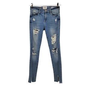 Frame Women's Mid Rise Distressed Le Skinny De Jeanne Jeans Size 26
